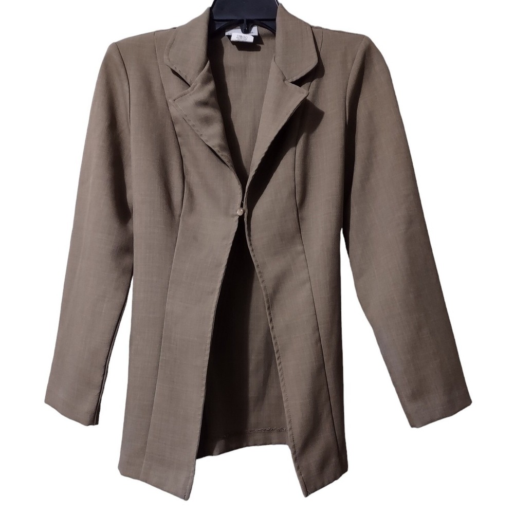 Breakin' Loose Blazer Women's Size 7/8 Long Sleeve Collared One Button Brown Tie